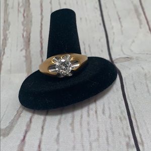 Vintage mens 14Kt electroplated Lindenwold faux diamond